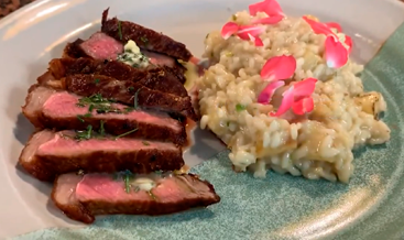 Risoto de Abacaxi com Bife Ancho Nobratta
